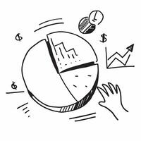 Flat Glowing abstract pie chart with segments highlighting financial sectors concept as A glowing abstract pie chart with segments representing different financial sectors The cam Cleans vector