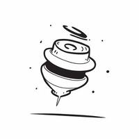 Flat Glowing abstract spiral forming a coffee cup concept as A glowing spiral of light swirls into the shape of a coffee cup set against a dark minimalistic background The camera Cleans vector