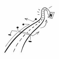 Flat Glowing abstract road map representing the journey of business scaling concept as A wide angle shot of a glowing abstract road map symbolizing the journey of business scaling Cleans vector