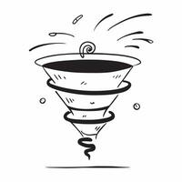 Flat Glowing abstract spiral forming a martini glass concept as A glowing spiral of light twists into the shape of a martini glass set against a dark background The camera follows Cleans vector