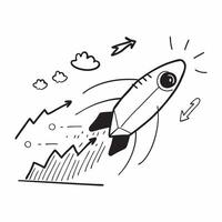 Flat Glowing abstract rocket launch representing rapid business growth concept as A dynamic shot of a glowing abstract rocket launch symbolizing rapid business growth in scaling T Cleans vector