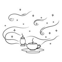 Flat Glowing Abstract Tea Ceremony concept as A digital abstract art piece showing a glowing tea ceremony during the Mid Autumn Festival with swirling lights and a serene atmospher Cleans Set 2 vector
