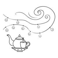 Flat Glowing Abstract Tea Ceremony concept as A digital abstract art piece showing a glowing tea ceremony during the Mid Autumn Festival with swirling lights and a serene atmospher Cleans vector