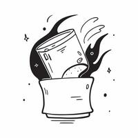 Flat Glowing digital waves forming a whiskey tumbler concept as Glowing waves of digital light flow together to create the shape of a whiskey tumbler against a dark sophisticated b Cleans vector