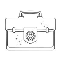 Flat Holographic briefcase with Labh Pancham symbol and copy space concept as A glossy holographic briefcase with the Labh Pancham symbol subtly glowing on its surface floating abo Cleans vector