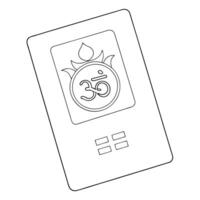 Flat Holographic card with Labh Pancham symbol and copy space concept as A floating holographic card displaying the Labh Pancham symbol on its glossy surface isolated against a whi Cleans vector