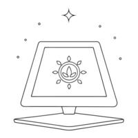 Flat Holographic tablet with Labh Pancham symbol and copy space concept as A futuristic holographic tablet with the Labh Pancham symbol glowing on the screen floating above a white Cleans vector