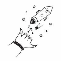 Flat Hovering robotic arm with precision tools on an isolated white background concept as A robotic arm floating mid air equipped with precision tools and glowing interfaces all is Cleans vector