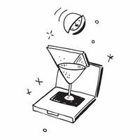 Flat Laptop displaying holographic martini glass isolated on white with copy space concept as A laptop sits open on a white background with a holographic martini glass icon floatin Cleans vector
