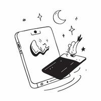 Flat Laptop on Holographic Surface with Rabbits and Moon concept as A laptop on a glossy holographic surface with floating holographic rabbits and a moon above symbolizing the Mid Cleans Set 3 vector