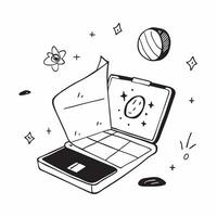 Flat Laptop with Mooncake and Holographic Decorations concept as A sleek laptop open on a white surface with a holographic mooncake and glowing festival decorations around Camera Cleans Set 3 vector