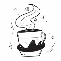 Flat Neon glowing abstract smoke forming a teacup concept as Neon glowing abstract smoke swirls and forms the silhouette of a teacup set against a dark moody background The camera Cleans vector