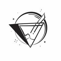 Flat Neon glowing abstract triangles forming a wine glass concept as Abstract triangles with neon glowing edges come together to create the silhouette of a wine glass against a dar Cleans vector