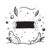 Flat Ocean Waves and Seashells Border Frame with Copy Space concept as A border frame featuring ocean waves and seashells on opposite sides with ample copy space in the middle Ete Cleans Set 3 vector