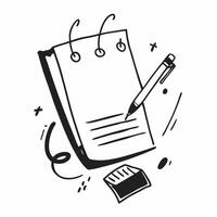 Flat Pencil and notepad border frame with Content Creation text and copy space concept as A dynamic border frame featuring a pencil and notepad at opposite corners with the text Co Cleans vector