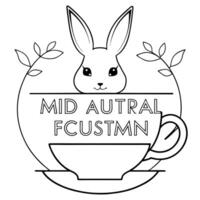 Flat Rabbit and Teacup with Mid Autumn Festival Text concept as A illustration combining a rabbit and teacup with Mid Autumn Festival text below isolated on a white backgrou Cleans Set 2 vector