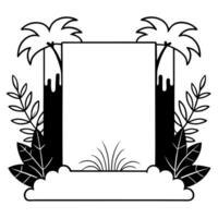 Flat Rainforest and Waterfall Border Frame with Copy Space concept as A border frame with a rainforest and waterfall at opposite ends offering generous copy space in the center Ju Cleans Set 2 vector