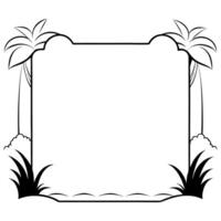Flat Rainforest and Waterfall Border Frame with Copy Space concept as A border frame with a rainforest and waterfall at opposite ends offering generous copy space in the center Ju Cleans vector