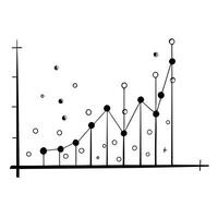 Flat Scatter plot with floating data points concept as A scatter plot with data points floating slightly above the axes isolated on a white background The design emphasizes detail Cleans vector