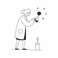 Flat Scientist candidly conducting an experiment with smart sensors concept as A candid photo of a scientist conducting an experiment using smart sensors in a high tech lab The im Cleans vector