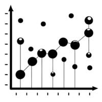 Flat Scatter plot with floating data points concept as A scatter plot with data points floating slightly above the axes isolated on a white background The design emphasizes detail Cleans Set 2 vector
