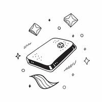 Flat Smartphone on Holographic Surface with Lanterns concept as A smartphone lies on a glossy holographic surface surrounded by floating holographic Mid Autumn Festival lanterns C Cleans Set 3 vector