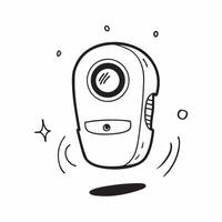 Flat Smart thermostat with glowing holographic temperature controls and copy space concept as A smart thermostat with floating holographic temperature controls glowing brightly Th Cleans vector