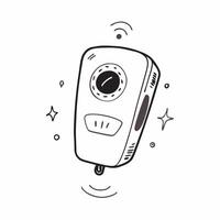 Flat Smart thermostat with holographic temperature controls copy space on the side concept as A side angle shot of a smart thermostat with holographic temperature controls floating Cleans vector