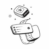 Flat Smartwatch with holographic health metrics copy space below concept as A top down shot of a smartwatch displaying holographic health metrics above its screen The glossy desig Cleans vector