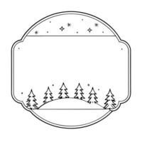 Flat Snowfall and Pine Trees Border Frame with Copy Space concept as A border frame with snowfall and pine trees positioned on opposite sides offering generous copy space in the ce Cleans Set 2 vector
