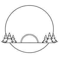 Flat Sunset and Silhouetted Trees Border Frame with Copy Space concept as A border frame with a sunset and silhouetted trees on either side offering generous copy space in the cent Cleans Set 2 vector