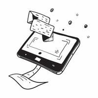 Flat Suspended digital tablet with interactive interface on an isolated white background concept as A digital tablet floating mid air with an interactive interface displaying on th Cleans vector