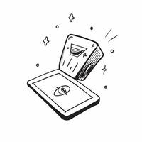 Flat Tablet displaying holographic beer glass isolated with ample copy space concept as A tablet is centered on a white surface with a holographic beer glass icon floating above it Cleans vector
