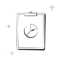 Flat Tablet with holographic pie chart and checkmark concept as A tablet on a white background displays a holographic pie chart with a floating checkmark The glossy glowing elemen Cleans vector