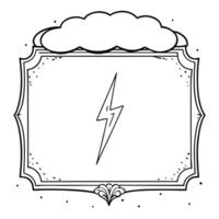 Flat Thunderstorm and Lightning Border Frame with Copy Space concept as A border frame with a thunderstorm and lightning at opposite ends offering generous copy space in the center Cleans vector