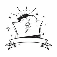 Flat Thunderstorm and Lightning Border Frame with Copy Space concept as A border frame with a thunderstorm and lightning at opposite ends offering generous copy space in the center Cleans Set 3 vector