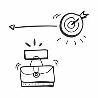 Flat of isolated briefcase and target with the word Goal concept as A design featuring a briefcase and a target with the word Goal prominently displayed The elements Cleans vector