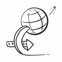 Flat of isolated globe and upward arrow with the word Expansion concept as A design showing a globe and an upward arrow with the word Expansion prominently displayed Cleans vector