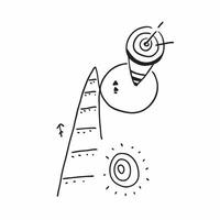 Flat of isolated ladder and target with the word Success concept as A design showing a ladder leading up to a target with the word Success prominently displayed The Cleans vector
