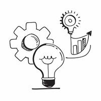 Flat of isolated light bulb and cogwheel with the word Creativity concept as A design featuring a light bulb and a cogwheel with the word Creativity displayed above Cleans vector