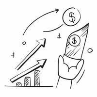 Flat of isolated upward arrow and dollar sign with the word Revenue concept as A design showing an upward arrow next to a dollar sign with the word Revenue prominentl Cleans vector