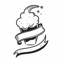 Floating beer mug with froth forming a cool wave with Frosty Mug text concept as A crisp illustration of a floating beer mug with froth creating a cool wave paired with the Cleans vector