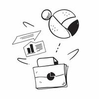 Floating briefcase and pie chart with Market Segmentation text concept as A sleek design featuring a floating briefcase and pie chart with the text Market Segmentation The Cleans Set 2 vector