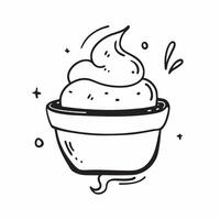 Floating cappuccino cup with froth forming a smooth swirl with Creamy Delight text concept as A smooth illustration featuring a floating cappuccino cup with froth creating a Cleans vector