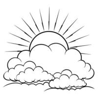 Floating Cloud and Sun Ray with Sunrise Glow Text concept as A cloud and sun ray floating together in mid air with Sunrise Glow text subtly included at the bottom The elements are Cleans Set 2 vector