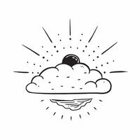 Floating Cloud and Sun Ray with Sunrise Glow Text concept as A cloud and sun ray floating together in mid air with Sunrise Glow text subtly included at the bottom The elements are Cleans Set 3 vector
