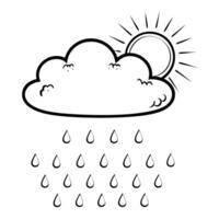 Floating Cloud and Rain Drop with Summer Rain Text concept as A cloud and rain drop floating together in mid air with Summer Rain text subtly included at the bottom The elements a Cleans Set 2 vector