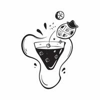 Floating cocktail glass with ice cubes and lemon slices forming a refreshing wave with Cool Off text concept as A cool design featuring a floating cocktail glass with ice cu Cleans vector