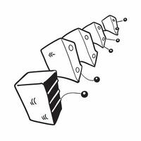 Floating data streams with digital nodes on an isolated white background concept as A series of data streams flowing in mid air connected by digital nodes all isolated on a white b Cleans vector