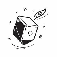 Floating data cube with light effects on an isolated white background concept as A glowing data cube floating mid air with light effects illuminating its edges all isolated on a wh Cleans vector